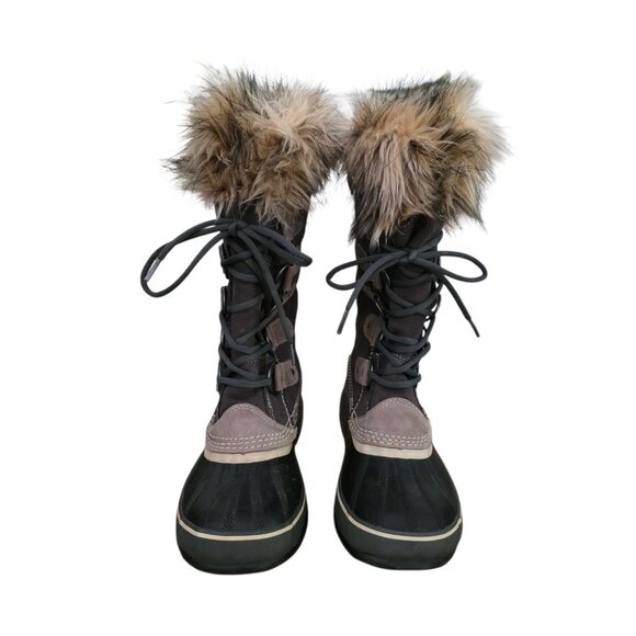 Sorel Joan of Arctic Suede Waterproof Snow Winter Lace Up Boots Gray 9 Worn Once - Picture 2 of 5